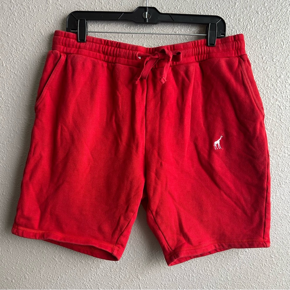 LRG 100%‎ cotton red streetwear drawstring 8” sweat shorts